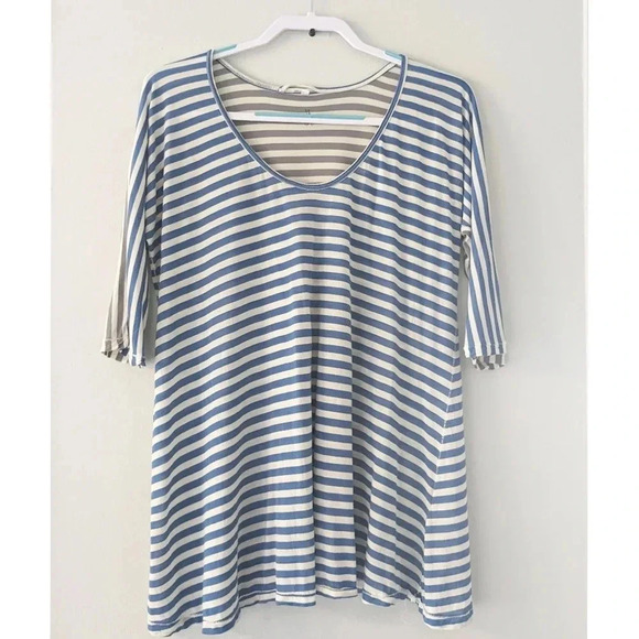 Johnny Was Pete & Greta Striped Jersey T-Shirt - Picture 1 of 5